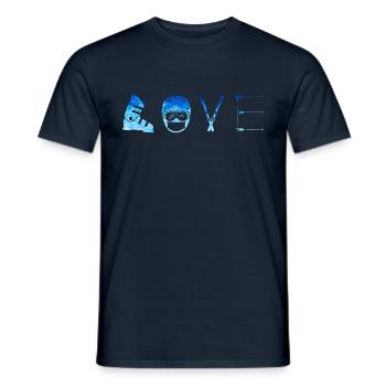 SKI LOVE - Wintersport - Skifahren - Snow Edition* - Männer T-Shirt - Navy - Vorne - AI Model Male 178 light (178cm)