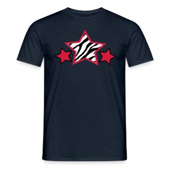 zèbre étoiles - T-shirt homme - marine - Devant - AI Model Male 178 light (178cm)