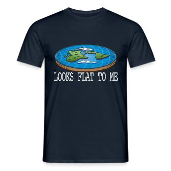 Looks Flat To Me Flat Earth Society Flache Erde - Men's T-Shirt - navy - Front - AI Model Male 178 light (178cm)
