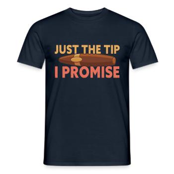 Just The Tip Funny Cigar Smoker Cigar Smoking - Men's T-Shirt - navy - Front - AI Model Male 178 light (178cm)