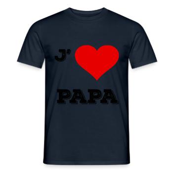 J aime papa - T-shirt homme - marine - Devant - AI Model Male 178 light (178cm)