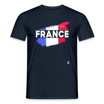 France 2 stars - Men's T-Shirt - navy - Front - AI Model Male 178 light (178cm)