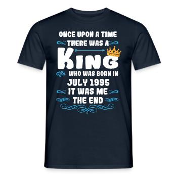 Il était une fois un roi. Anniversaire de juillet 1995 - T-shirt homme - marine - Devant - AI Model Male 178 light (178cm)