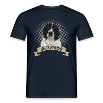 Landseer Best Buddy Hundeportrait Geschenkidee - Männer T-Shirt - Navy - Vorne - AI Model Male 178 light (178cm)