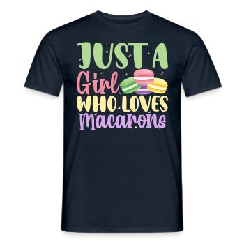 Just A Girl Who Loves Macarons Funny Macaron - Männer T-Shirt - Navy - Vorne - AI Model Male 178 light (178cm)
