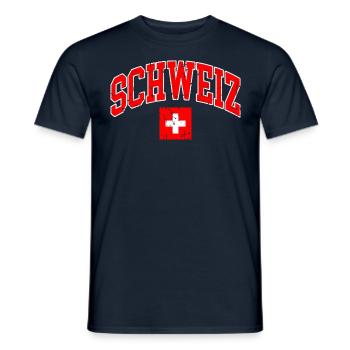 Schweiz Flagge - Männer T-Shirt - Navy - Vorne - AI Model Male 178 light (178cm)