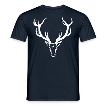 Hirsch Geweih Stern Stag Night Deer 1c - Männer T-Shirt - Navy - Vorne - AI Model Male 178 light (178cm)