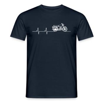 Simson S51 Herzschlag EKG Pulslinie Heartbeat - Männer T-Shirt - Navy - Vorne - AI Model Male 178 light (178cm)