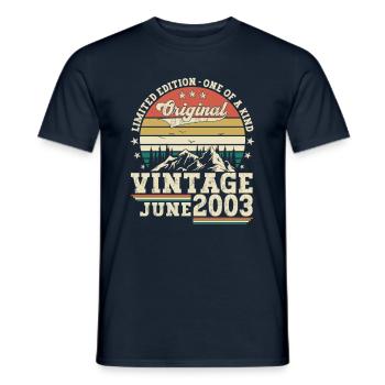 Original Juni Jahrgang 2003 19. Geburtstag Herren - Männer T-Shirt - Navy - Vorne - AI Model Male 178 light (178cm)