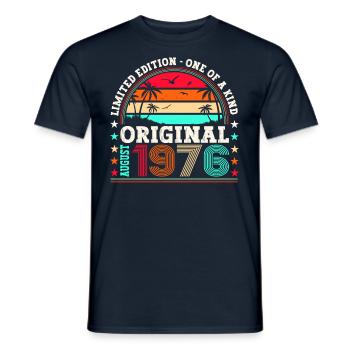 Original August Vintage 1976 Birthday Gift - Men's T-Shirt - navy - Front - AI Model Male 178 light (178cm)