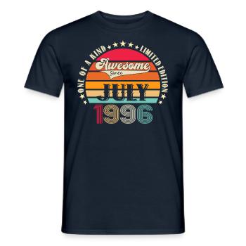 Awesome since August 1996 26th Birthday Gift - Men's T-Shirt - navy - Front - AI Model Male 178 light (178cm)