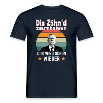 Die Zähne zusammen beissen | Geschenkidee - Männer T-Shirt - Navy - Vorne - AI Model Male 178 light (178cm)