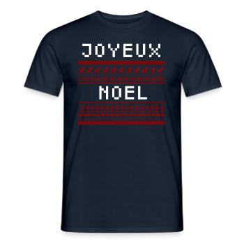Joyeux noël - T-shirt homme - marine - Devant - AI Model Male 178 light (178cm)