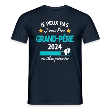 Je peux pas j'vais être Grand-père 2024 Futur Papy - T-shirt homme - marine - Devant - AI Model Male 178 light (178cm)