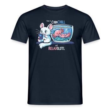 Chinchill et RelaxOLOTL - T-shirt homme - marine - Devant - AI Model Male 178 light (178cm)