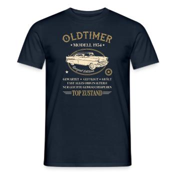 Oldtimer Baujahr 1954 - Männer T-Shirt - Navy - Vorne - AI Model Male 178 light (178cm)