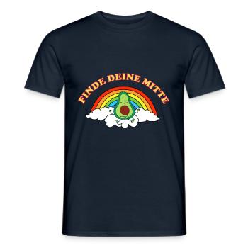 Avocado Regenbogen Meditation lustig humor witzig - Männer T-Shirt - Navy - Vorne - AI Model Male 178 light (178cm)