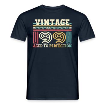 Septembre Né 1991 31ème anniversaire Cadeau - T-shirt homme - marine - Devant - AI Model Male 178 light (178cm)