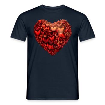 Herz voller Schmetterlinge Geschenk - Männer T-Shirt - Navy - Vorne - AI Model Male 178 light (178cm)