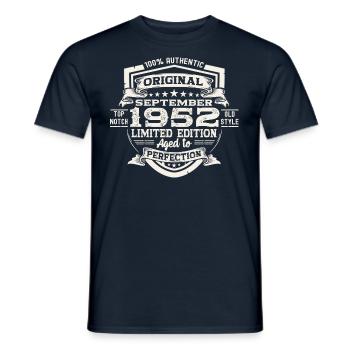Original September Vintage 1952 Birthday Funny - Men's T-Shirt - navy - Front - AI Model Male 178 light (178cm)