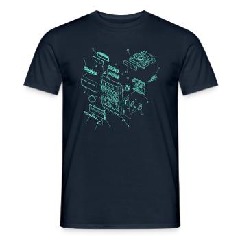 Retro Hifi Anlage Soundsystem Illustration - Männer T-Shirt - Navy - Vorne - AI Model Male 178 light (178cm)