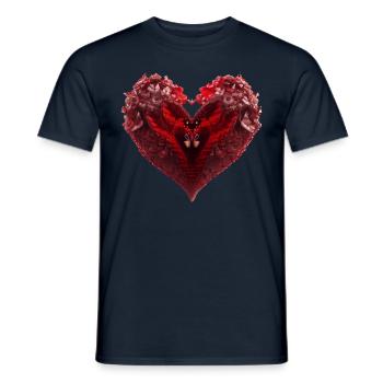 Herz voller Schmetterlinge Schmetterling Liebe - Männer T-Shirt - Navy - Vorne - AI Model Male 178 light (178cm)