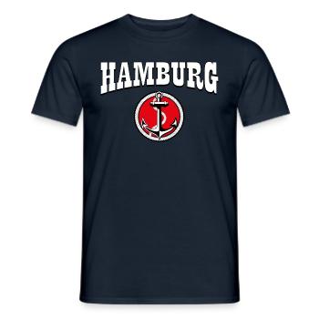 60 Hamburg Anker Anchor - Männer T-Shirt - Navy - Vorne - AI Model Male 178 light (178cm)