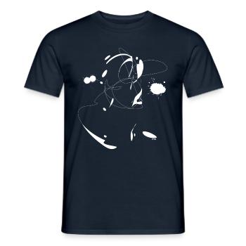 Art - lines & Farbkleckse 06 - white - Men's T-Shirt - navy - Front - AI Model Male 178 light (178cm)