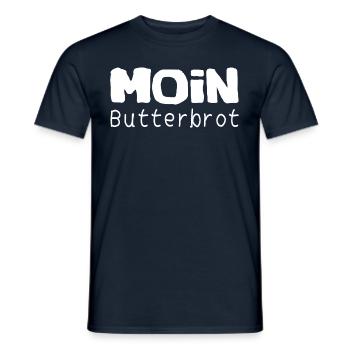 Butterbrot Moin - witzig Spruch lustig Funshirt - Männer T-Shirt - Navy - Vorne - AI Model Male 178 light (178cm)