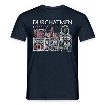 Lüneburg, Take a deep breath, Stintmarkt Germany - Men's T-Shirt - navy - Front - AI Model Male 178 light (178cm)