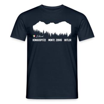 Ortler Monte Zebru Königsspitze South Tyrol Italy - Men's T-Shirt - navy - Front - AI Model Male 178 light (178cm)