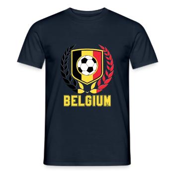 Belgien Fußball - Fan Flagge Weltmeisterschaft - Männer T-Shirt - Navy - Vorne - AI Model Male 178 light (178cm)