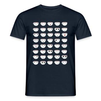 Emotional teacups - Men's T-Shirt - navy - Front - AI Model Male 178 light (178cm)