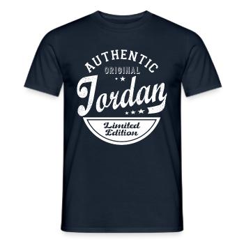 jordan prénom cadeau personnalisé homme jordan - T-shirt homme - marine - Devant - AI Model Male 178 light (178cm)