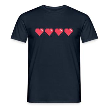 Jeu de jeu jouer jeu de jeu coeur pixel jeu vidéo - T-shirt homme - marine - Devant - AI Model Male 178 light (178cm)