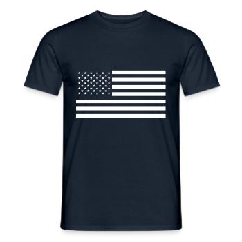 USA America flag États-Unis d'Amérique - T-shirt homme - marine - Devant - AI Model Male 178 light (178cm)