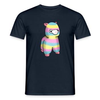 Regenbogen Alpaka Llama Kuscheltier Lama - Männer T-Shirt - Navy - Vorne - AI Model Male 178 light (178cm)
