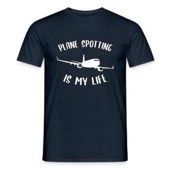 PLANE SPOTTER Planespotter Planespotting - Männer T-Shirt - Navy - Vorne - AI Model Male 178 light (178cm)