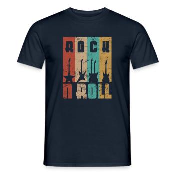 ROCK N ROLL Guitars Rock Rocker Music - Men's T-Shirt - navy - Front - AI Model Male 178 light (178cm)