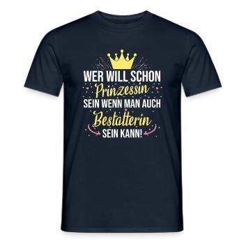 Bestatterin Bestatten Totengräber Beruf Spruch - Männer T-Shirt - Navy - Vorne - AI Model Male 178 light (178cm)