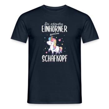 Schafkopfen Schafkopf Kartenspiel Einhorn Spruch - Männer T-Shirt - Navy - Vorne - AI Model Male 178 light (178cm)