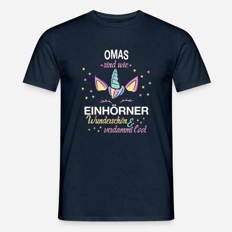 Oma Omas Großmutter Spruch Einhorn - Männer T-Shirt - Navy
