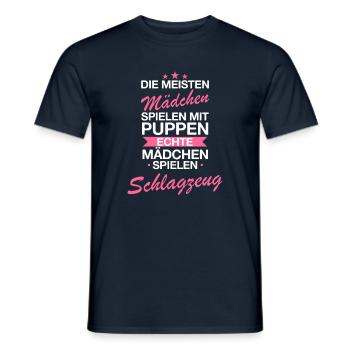 Schlagzeugerin Schlagzeug Drums Drummer Spruch - Männer T-Shirt - Navy - Vorne - AI Model Male 178 light (178cm)