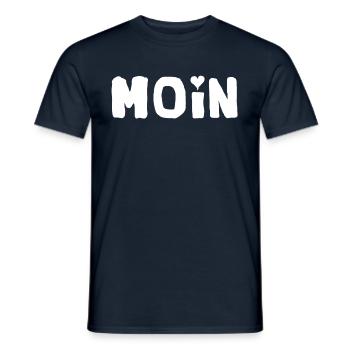 Moin mit Herz - T-shirt homme - marine - Devant - AI Model Male 178 light (178cm)