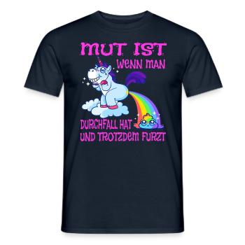 Courage is when you have diarrhea and still fart - Men's T-Shirt - navy - Front - AI Model Male 178 light (178cm)