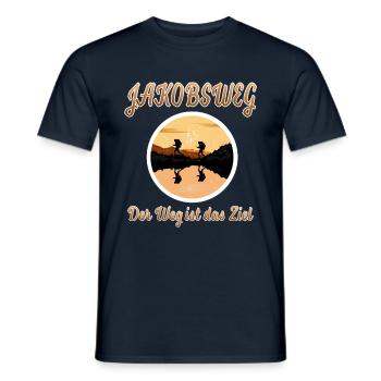 Jakobsweg der weg ist das ziel - Männer T-Shirt - Navy - Vorne - AI Model Male 178 light (178cm)