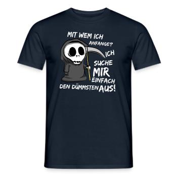 Reaper Dumm Sensenmann Schnitter Sense Tod Spruch - Männer T-Shirt - Navy - Vorne - AI Model Male 178 light (178cm)