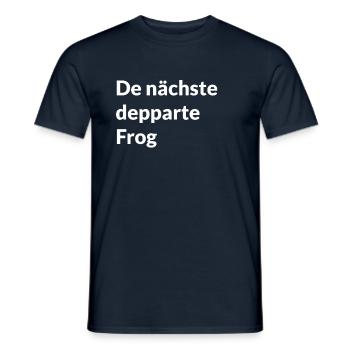 denächstedeppartefrog - Mundart - Männer T-Shirt - Navy - Vorne - AI Model Male 178 light (178cm)
