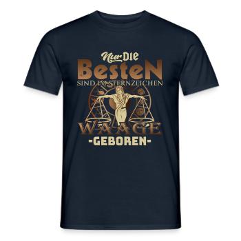 Waage Sternzeichen nur die Besten Geboren - Männer T-Shirt - Navy - Vorne - AI Model Male 178 light (178cm)