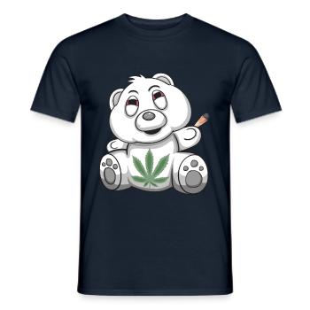 Teddy Bär Kiffer Bärchen Kiffen Gras Weed - Männer T-Shirt - Navy - Vorne - AI Model Male 178 light (178cm)